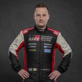 Portrait of co-driver, Aaron Johnston